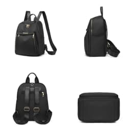 Simple Pu Black Large Capacity Backpacks Women Travel Bag Solid Harajuku Student Schoolbag Backpack Unisex Bags High Street