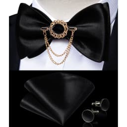 Exqusite Men's Self-tie Bowties Wedding Neck Ties For Man Accessories Cufflinks Hanky Brooch Set Red Black Yellow Blue Bowtie