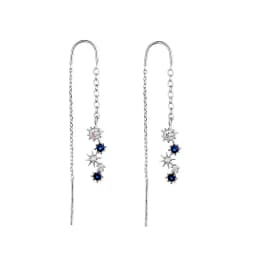 CIAXY Asymmetrical Blue Starry Star Drop Earrings Female Dazzling Micro-inlaid Zircon U-shaped Earring Fashion Jewelry