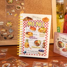 Mr. Paper 20pcs Bite of Light Sticker Book - Square PET Journal Supplies, Food Theme Collage Decor, Creative Stationery Material