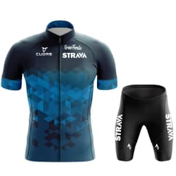 2024 Jersey Set Strava Summer Short Sleeve Breathable Men's Mountain Bike Jersey Set Sweat-Wicking Quick-Drying Jersey