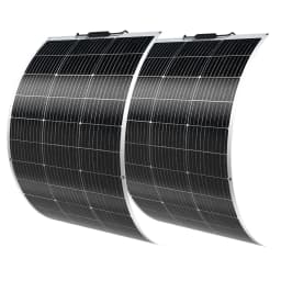 150W-600W Semi-Flexible Monolithic Monocrystalline Solar Panel Kit, 19.8V PV Module, 12V/24V/36V Off-Grid Battery Charger for RV