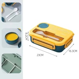 Compartment 1300ML Portable Lunch Box Kids Students Office Bento Box With Fork and Spoon Microwave Food Storage Container