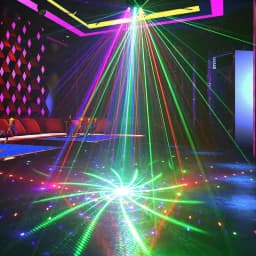 HCWE  21 Lens LED Stage Lamp DJ Projector Strobe Effect Laser Lights Party 21 Eyes Disco Light for Night Club Bar KTV Lighting
