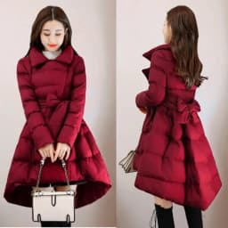 2025 Winter Warm Jacket Womens Medium to Long Suit Collar A-line Puff Cotton Coat Korean Edition Thickened Cotton Clothes Trendy
