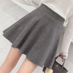 Solid Color Basic Knitted Mini Skirts Women New Autumn Winter Elastic Waist A-Line Skirts Ladies Korean All Match Pleated Skirt