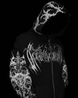 Breathedivinity Large-sized Loose-fitting Printed Full-front Zipper Hooded Sweatshirt