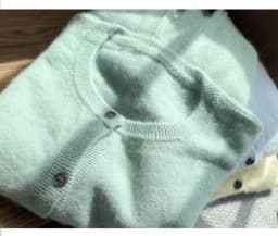 100% Pure Mink Cashmere sweater coat women's round-neck cardigan autumn and winter soft loose wool knitted foreign style top