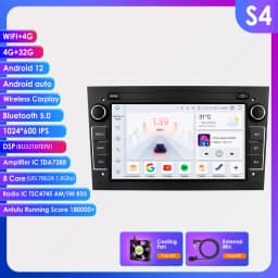 8G 128G Android 12 Car Radio For Opel Astra H J 2004 Vectra Vauxhall Antara Zafira Corsa C D Vivaro Meriva 4G Carplay GPS Player