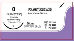 Veterinary Absorbable Sutures, Polyglycolic Suture (0/2/3/4 Medical Suture) (12 Pcs/90cm Round/Reverse Suture Thread)