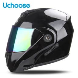 Uchoose Unisex Motorcycle Helmet DOT Certification Double Lens Cross Section Helmet Safety Modular Flip Helm Helmet With Visor