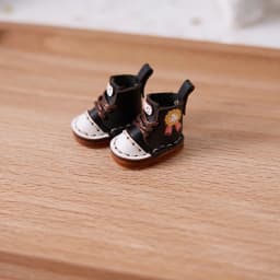 Round Toe OB11 Doll Shoes High Top Cowhide Leather Ankle Boots Lace Up Boots For YMY, Obitsu11,Body9, Gsc, Ddf, 1/12bjd Doll