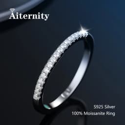 925 Sterling Silver Female Single Tail Ring100% Pass Diamond Tester Pen Moissanite Ring Matching Wedding Diamond Band for Women