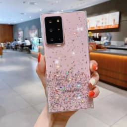 For Samsung Galaxy S25 S24 S23 S22 S21 Ultra Case Glitter Star Sequin Clear Thin Case For Samsung S20 FE Note 20 Plus Cover