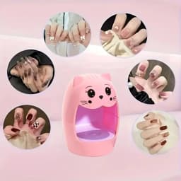 LULAA Mini UV LED Lamp Cute Cat Shape Fast Drying Portable Nail Light Home Salon Gel Dryer Curing Lamp for Nail Artists DIY