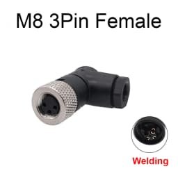 M8 Sensor Connector Waterproof Male&Female Plug Straight Angle Screw Threaded Coupling 3Pin 4Pin