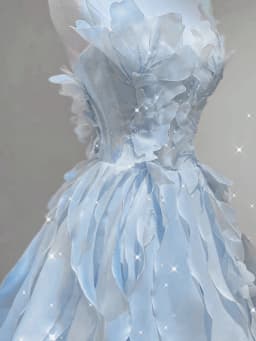 Ele Blue Evening Gown Women's High-End Host Ball Lightweight Luxury Adult Ceremony Super Fairy T Sound Music Exam