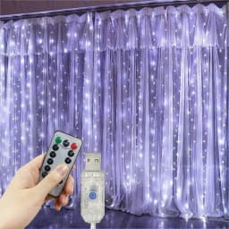 8 Modes LED Curtain Fairy Light USB Plug Wedding Garland Valentine's Day Ramadan EID Mubarak Decoration for Home Curtain Lights