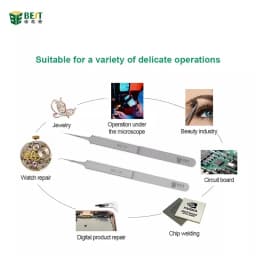 BST BST-18 BST-19 Ultra Precision Tweezers Fly Wire Clamping With Fine Tip Supper Sharp Needle BGA Motherboard Welding Forceps