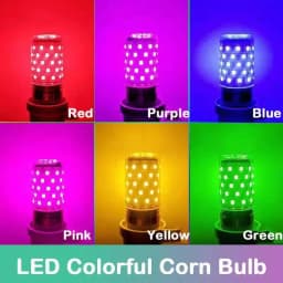 NEW Bulb E27 LED Colorful Corn Bulb 12W Pink Red Blue Green Purple Golden 7Colors Lamp AC 220V Bulb Chandelier Decoration