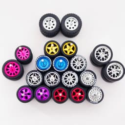 10 Sets 1/64 Alloy Car Wheels Pack Tires Diameter 9.8mm/11mm/12mm/13mm/14mm for Hot Wheel/Matchbox/Domeka/Tomy 1:64 Car Model