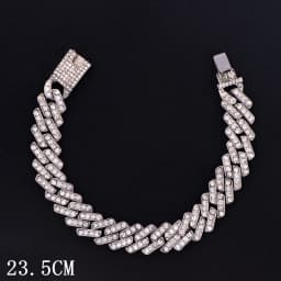 Hip Hop Iced Out Prong Cuban Link Chain Anklet For Women Gold Silver Color Prong Rhombus Cuban Anklets Bracelet Fashion Jewelry