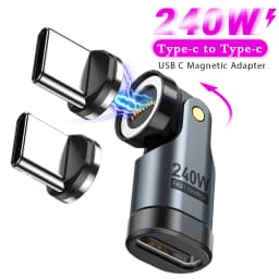 AUFU 2PCS 240W Magnetic USB C Adapter 9Pin USB Type C Fast Charge Cable USB C Female Converter for Samsung iPhone Ipad Macbook