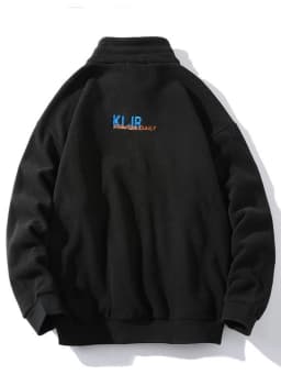 Gmiixder Half-zip Hoodless Sweatshirt Autumn Winter Stand-up Collar Shirt Oversize Velevet Tops Lovers Trend Polar Fleece Jacket