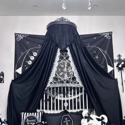 Dark Windbed Mantle Black Velvet Bedside Curtains for Living Room Medieval Lace Medieval Gothic European Charm Frame Luxury