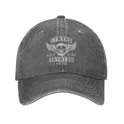 Lynyrded Free Bird Skull Skynyrded Unisex Baseball Cap 1973 Distressed Washed Hats Vintage Outdoor Activities Adjustable Sun Cap