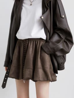 CHIC VEN Women Mini Skirts Casual Retro Flower Bud Suede Half Skirt High Waisted A-line Ladies Clothes Spring Autumn 2025