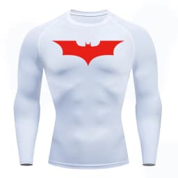 Bat Print Long Sleeve Compression Shirts for Men Gym Workout Running Tees Athletic Quick Dry Tshirts Tops Rash Guard Baselayers