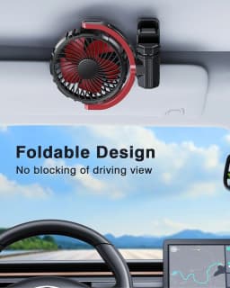 Eary Battery Powered Car Fan 2000mAh Clip On Fan for Car Visor Quiet 360° Rotate Usb Rechargeable for SUV Van Truck Accessories