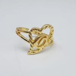 Duoying Custom Initial Rings Personality Hip-Hop Ring Heart Rings Letter Ring Heart Shape Gifts For Mom Gift
