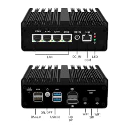 Intel N150 Firewall Upgraded Version Intel Celeron N5105 J6412 7305 Fanless Mini PC 4x2.5G Solid Mini Computer PfSense OPNsense