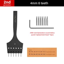 WUTA 2nd Generation Sharp Head Replaceable Pricking Iron Removable Round Hole Punch Leather Craft Chisel DIY Leather Tools