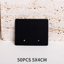 50PCS 5x4cm White Brown Black Horizontal Display Cards For Hook Earrings Jewelry Cardboard Small Business Packaging Supplies