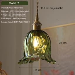 Multi-Style Nordic Pendant Lamp Green Glass Ceiling Lighting Kitchen Island Hand Brass Hanging Light Fixtures for Dining Room