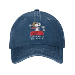 Snoopy Joe Cool Baseball Caps Vintage Distressed Denim Cartoon Headwear Unisex Style Outdoor Activities Adjustable Fit Caps Hat
