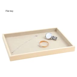 Unique-Beige Velvet Necklace Ring Earring Holder Newly Wooden Jewelry Tray Series Jewelry Disply Jewellery Organizer Box
