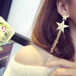 Trend Simulation Pearl Long Earrings Female Moon Star Flower Rhinestone Wedding Pendant Fashion Korean Jewelry Wholesale