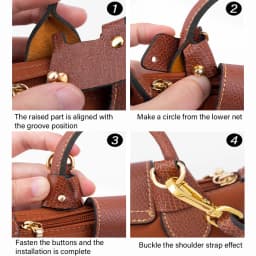 CRAZYSMITH Bag Transformation Bag Accessories for Longchamp Mini Bag Straps Punch-free Genuine Leather Shoulder Strap Crossbody
