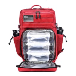 LHI 45L Meal Management Backpack Tactical Lunch Athletes Gym Bag Adults Insulated Fitness Sports Rucksack With Bottle Holder