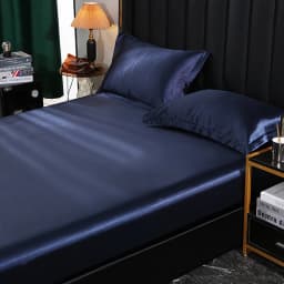 Mulberry Silk Bed Sheet Set with Fitted Sheet Flat Sheets Pillowcase Luxury Solid Color Bedding Sets Wrinkle-Free Antiallergic