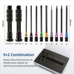 PYL 9+2 Fishing Reel Screwdriver Set - Professional Repair Tool for Shimano, Daiwa & Abu Baitcasting/Casting/Spinning Reels