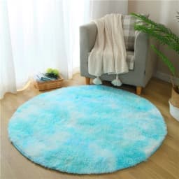 VIKAMA Pink Round Carpet Fluffy Soft Area Floor Mat Children Girls Room Princess Castle Plush Carpet Living Room Home Decor