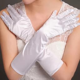 1 Pair Women's Evening Party Mittens 38cm Long Black/White Satin Finger Gloves1920s the Great Gatsby Flapper Opera Party Gloves