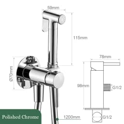 Solid Brass Brushed Rose Gold Bidet Sprayer Faucet Wall Mount Bathroom Mixer with Hose Hand-held Hot Cold Water