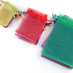 50pcs/lot Adjustable Drawstring Organza Bag 5x7cm 7x9cm 9x12cm 10x15cm Jewelry Packaging Candy Wedding Party Gifts Pouches