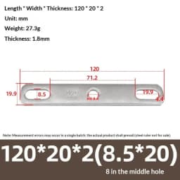 1Pc 304 Stainless Steel Thickened Double Hole Straight Flat Gasket - Bolt Fastening Blocking Plate Hardware Accessory
